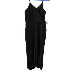 Loft Black Faux Wrap Jumpsuit size 4